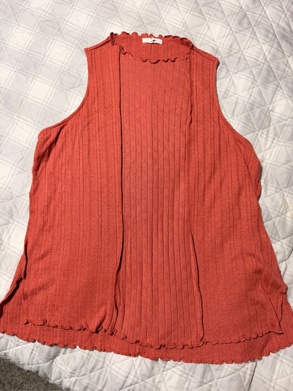 Maurices Ribbed Open-Front Tank in Rust